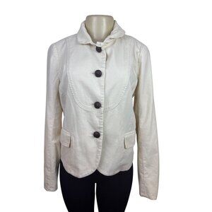 J.Crew Womens Ivory Corduroy Jacket Size 8